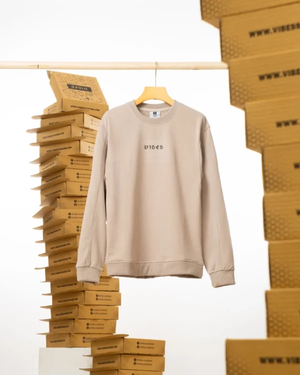 Vibes Beige Sweatshirt