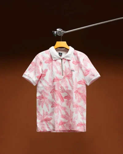 Printed Baby Pink Polo