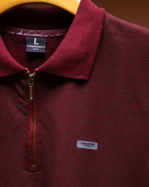 Printed Maroon Polo