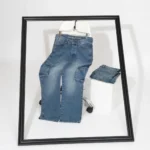 Mid Blue Bootcut Cargo Jeans