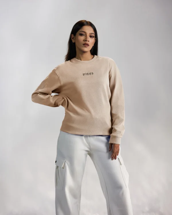 Vibes Beige Sweatshirt