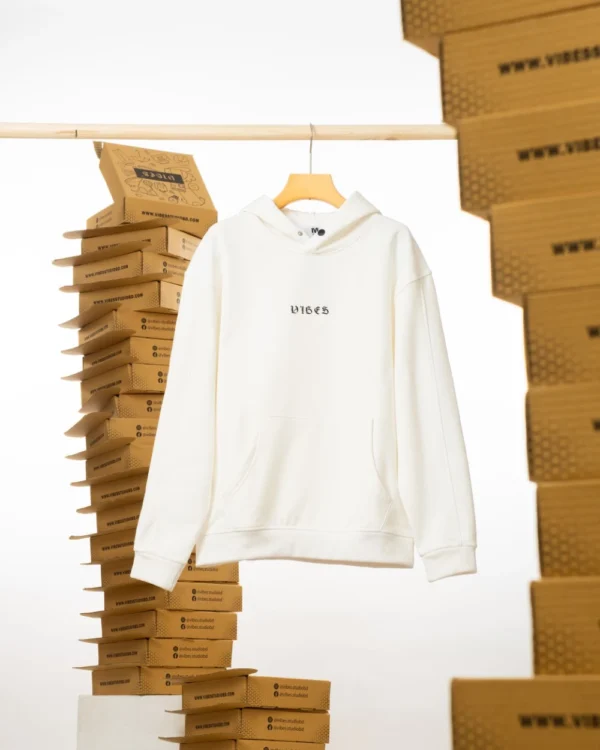 Vibes Signature White Hoodie