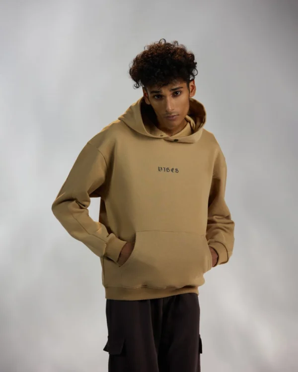 Vibes Signature Dark Beige Hoodie