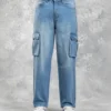Baggy Cargo Jeans Light Blue