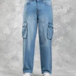 Baggy Cargo Jeans Light Blue