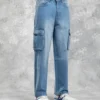 Baggy Cargo Jeans Light Blue