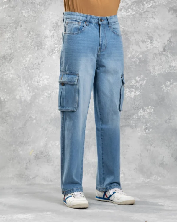 Baggy Cargo Jeans Light Blue