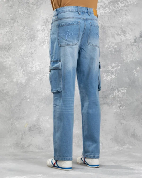 Baggy Cargo Jeans Light Blue