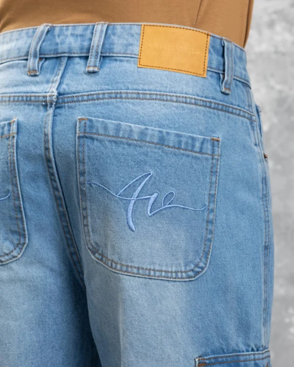 Baggy Cargo Jeans Light Blue