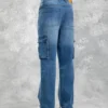 Baggy Cargo Jeans Mid Blue