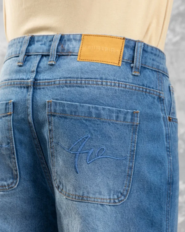 Baggy Cargo Jeans Mid Blue