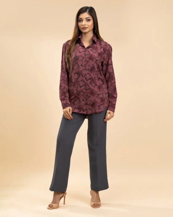 IZAVA Printed Shirt Wine