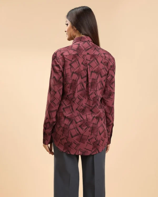 IZAVA Printed Shirt Wine