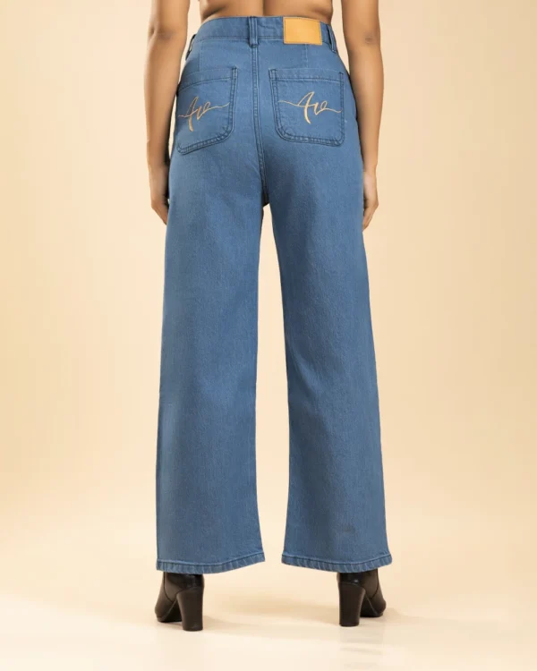 High Waisted Women's Jeans Ash Blue