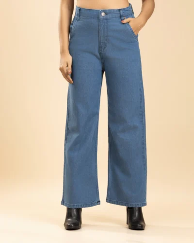 High Waisted Women's Jeans Ash Blue