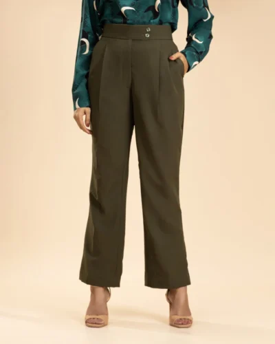 Olive Flare Cut Pant