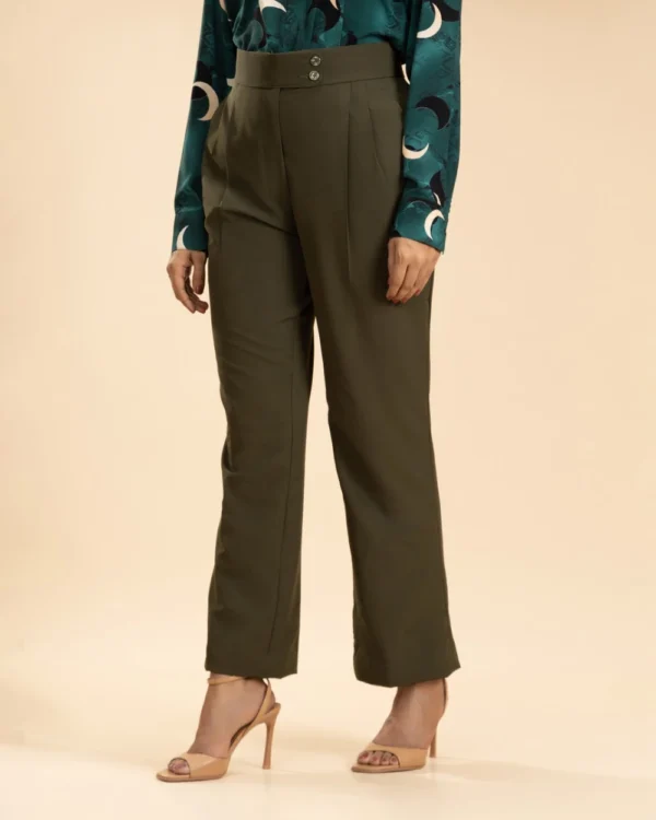 Olive Flare Cut Pant