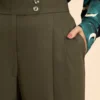 Olive Flare Cut Pant
