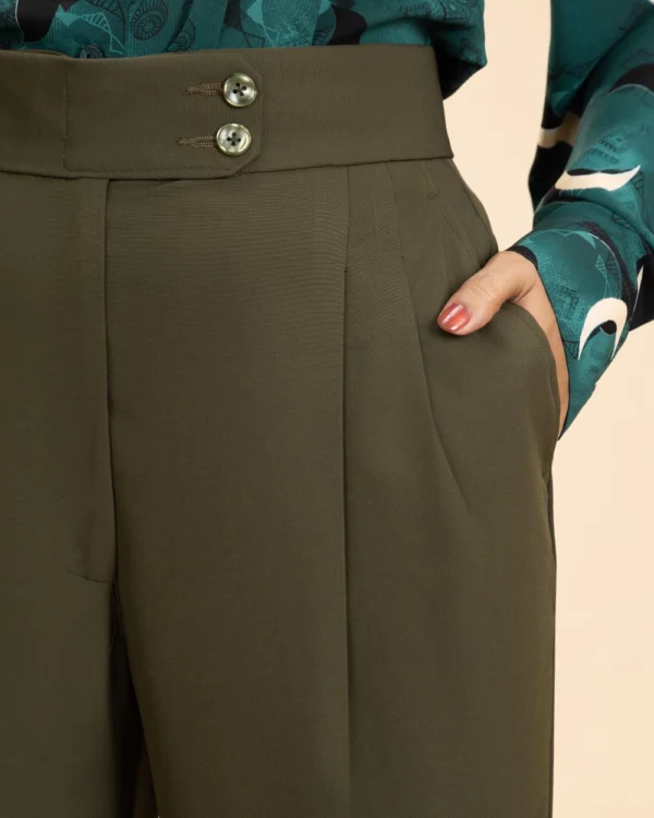 Olive Flare Cut Pant
