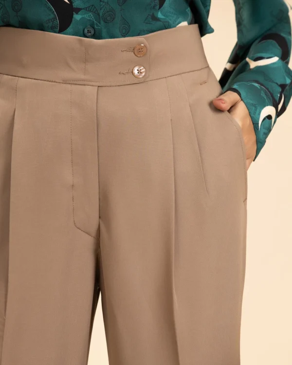 Beige Flare Cut Pant
