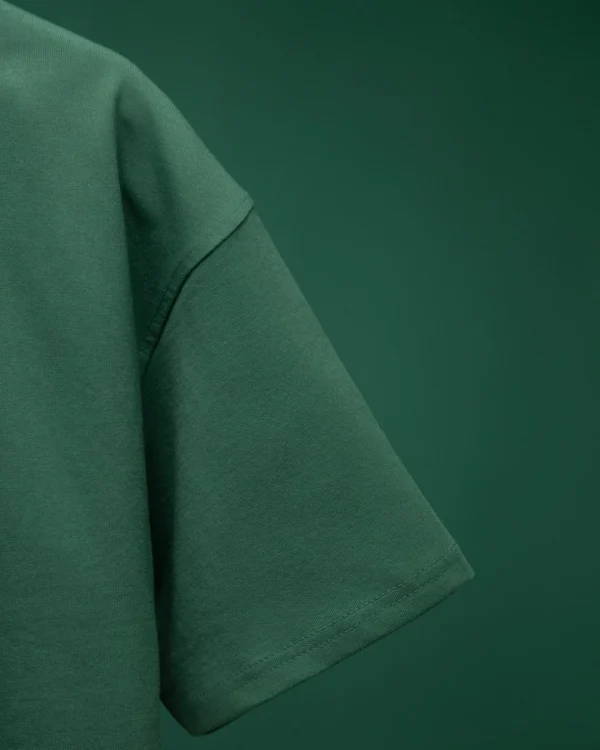 Solid Dark Green Drop Shoulder